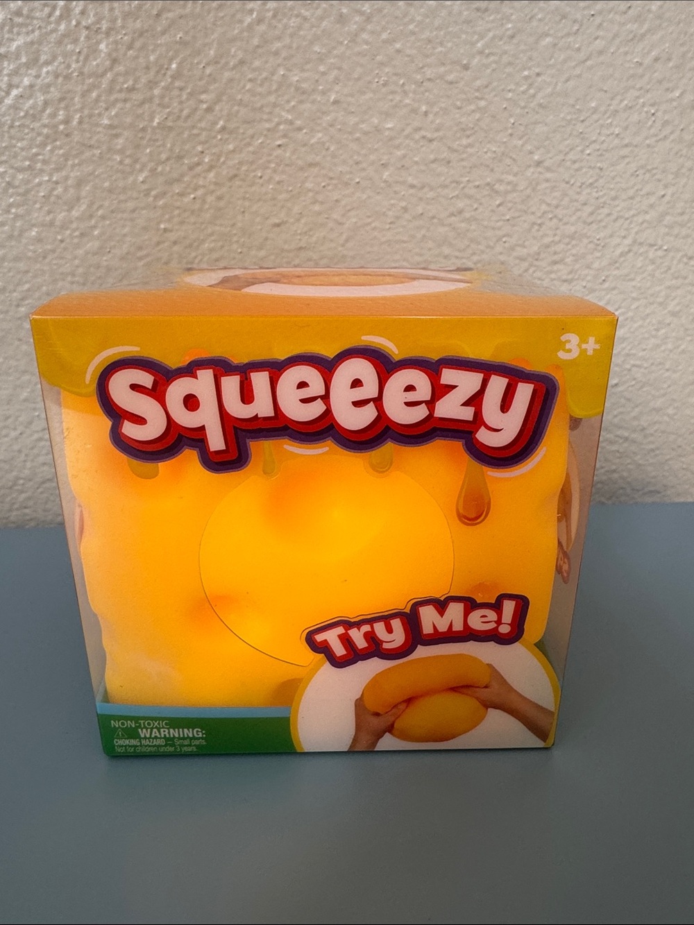 Squeeezy Cheese Yellow Squishy Toy - 'Squee-ezy'